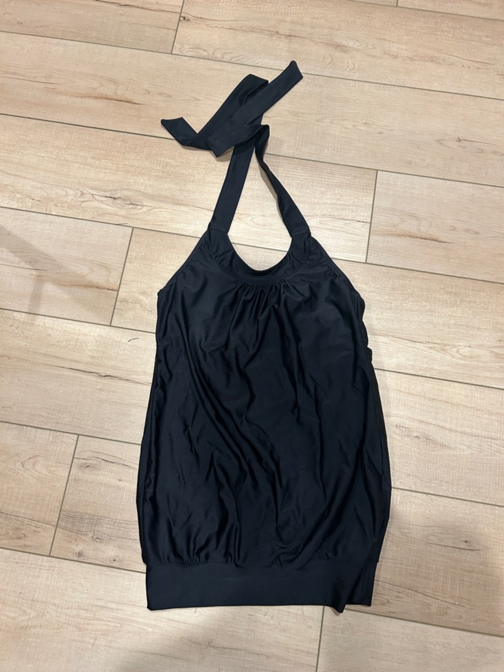 Albion Black Halter-Style Top with Logo Print small